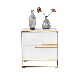 Oslo White Bedside Table