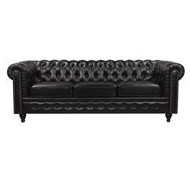 Nester Chesterfield 3 Seat Sofa Black