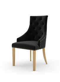 Provence Dining Chair Black With Gold Base